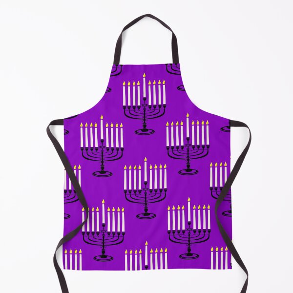 Item preview, purple menorahs hanukkah print designed and sold by Gossip Rag.