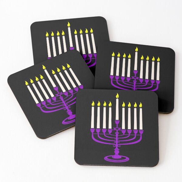 Item preview, purple menorah hanukkah  designed and sold by Gossip Rag.