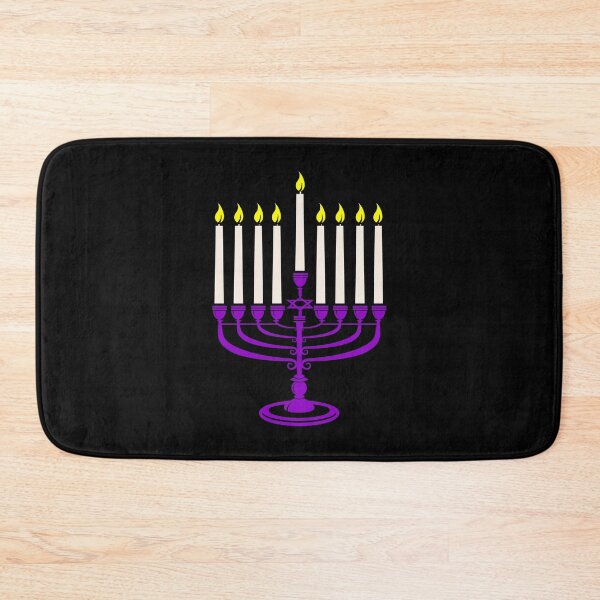 Item preview, purple menorah hanukkah  designed and sold by Gossip Rag.