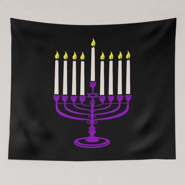 Item preview, purple menorah hanukkah  designed and sold by Gossip Rag.