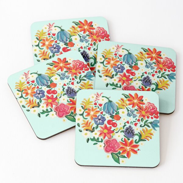 Item preview, Flowery bouquet heart embroidery work of art girly decoration designed and sold by Novel-ty.