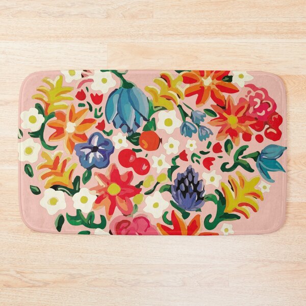 Item preview, Flowery bouquet heart embroidery work of art girly pink decoration designed and sold by Novel-ty.