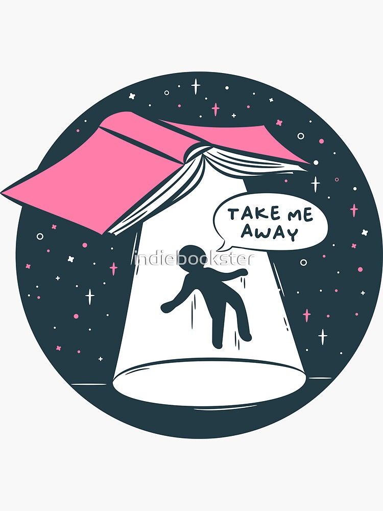 Thumbnail 3 of 3, Sticker, take me away designed and sold by indiebookster.