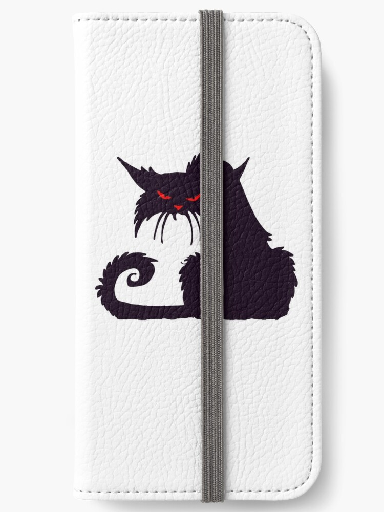 Etui Portefeuille Iphone Chat Dessin Anime Chat Grincheux Amoureux Des Chats Silhouette Moggy Chat Noir Animal De Compagnie Felin Chat Femme Chat Chatte Par Tomsredbubble Redbubble