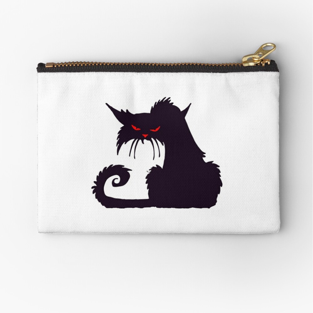 Pochette Chat Dessin Anime Chat Grincheux Amoureux Des Chats Silhouette Moggy Chat Noir Animal De Compagnie Felin Chat Femme Chat Chatte Par Tomsredbubble Redbubble