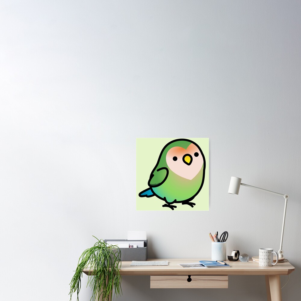 Chubby Sea Green Lovebird Stickers – birdhism