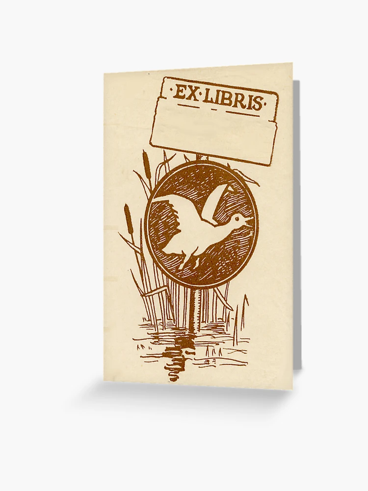 Ex Libris with Library and Shield Sticker for Sale by Greenbaby