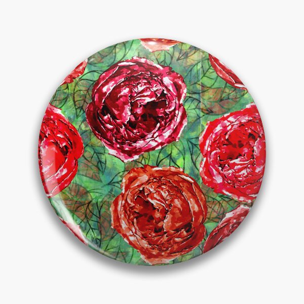 Item preview, Red Rose Peony Water Color Composite Collage Design - A gardeners delight! designed and sold by jamie Omahen.
