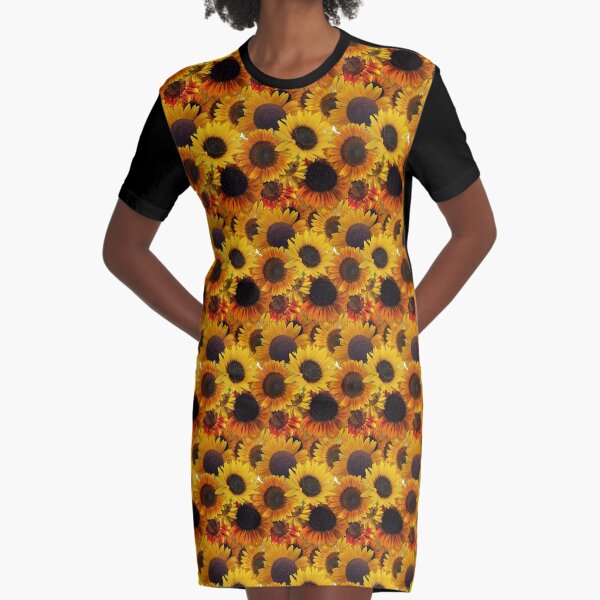 Sunflowers From My Garden No. 010 Graphic T-Shirt Dress