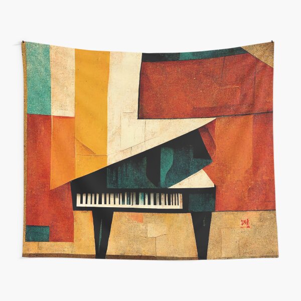 Aperçu de l'œuvre Impression abstraite de piano à queue de style cubisme créée et vendue par ThePurpleMelon.