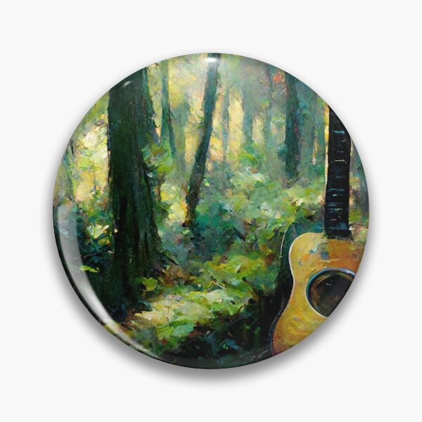 Item preview, Impressionist style Guitar in the Forest designed and sold by ThePurpleMelon.