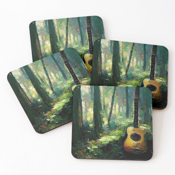 Item preview, Impressionist style Guitar in the Forest designed and sold by ThePurpleMelon.