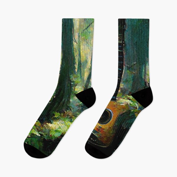 Item preview, Impressionist style Guitar in the Forest designed and sold by ThePurpleMelon.