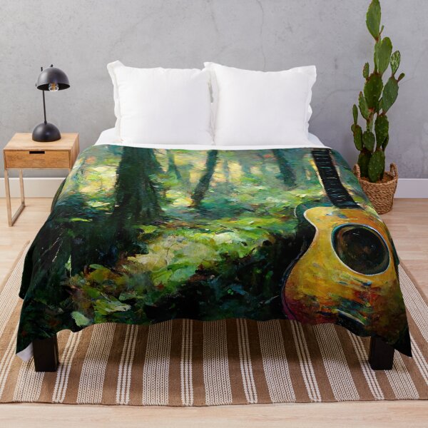 Item preview, Impressionist style Guitar in the Forest designed and sold by ThePurpleMelon.