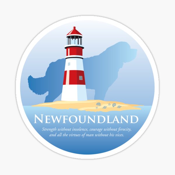 Newfoundland Dog by the Lighthouse Sticker
