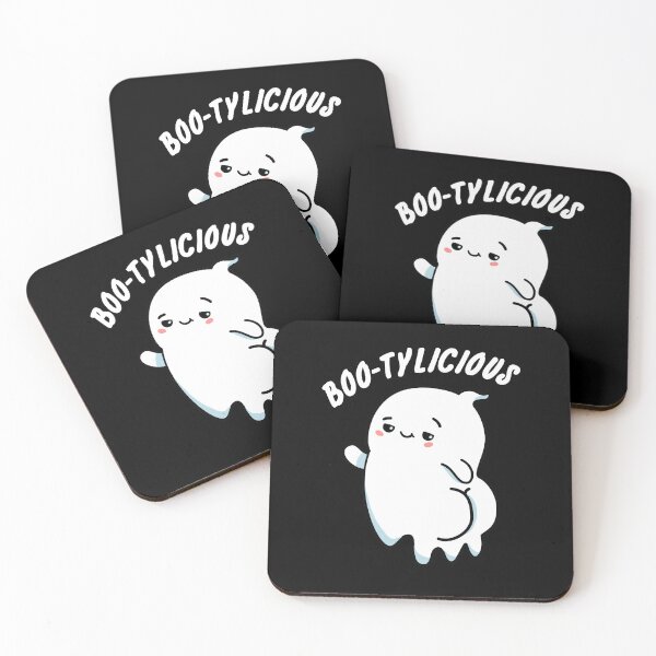 Item preview, Bootylicious Funny Halloween Ghost Puns (Dark BG) designed and sold by punnybone.