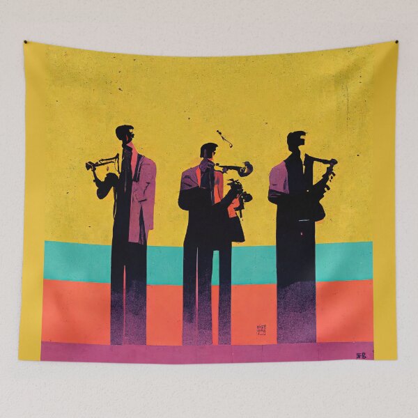 Item preview, Pop-art Style Jazz Band Print designed and sold by ThePurpleMelon.