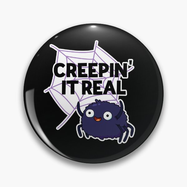 Item preview, Creeping It Real Funny Halloween Spider Puns (Dark BG) designed and sold by punnybone.