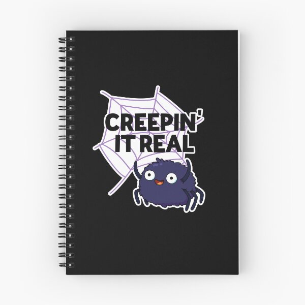 Item preview, Creeping It Real Funny Halloween Spider Puns (Dark BG) designed and sold by punnybone.