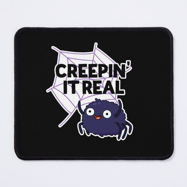 Item preview, Creeping It Real Funny Halloween Spider Puns (Dark BG) designed and sold by punnybone.