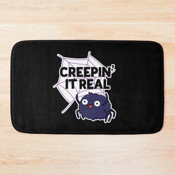 Item preview, Creeping It Real Funny Halloween Spider Puns (Dark BG) designed and sold by punnybone.