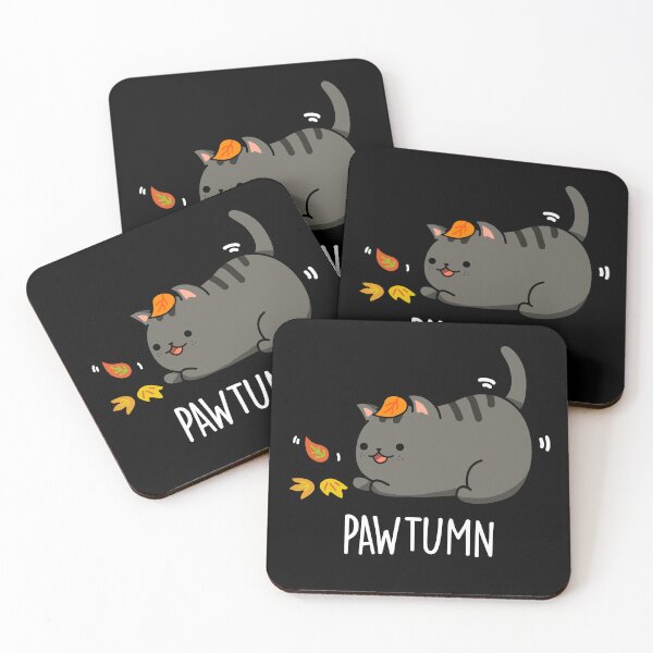 Item preview, Pawtumn Funny Autumn Cat Puns (Dark BG) designed and sold by punnybone.