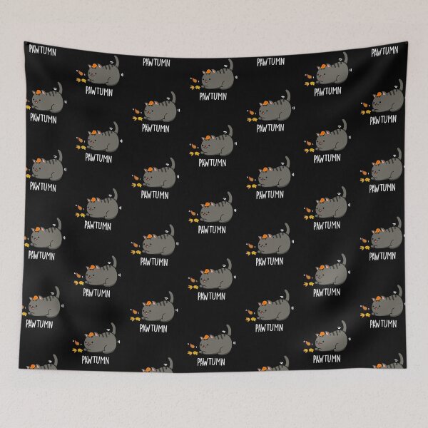 Item preview, Pawtumn Funny Autumn Cat Puns (Dark BG) designed and sold by punnybone.