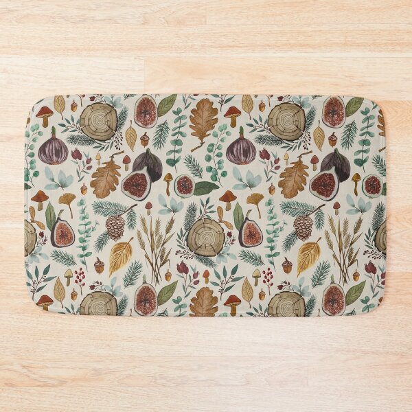 Item preview, Figs, Mushrooms and Leaves Pattern designed and sold by Lauren Ullrich.