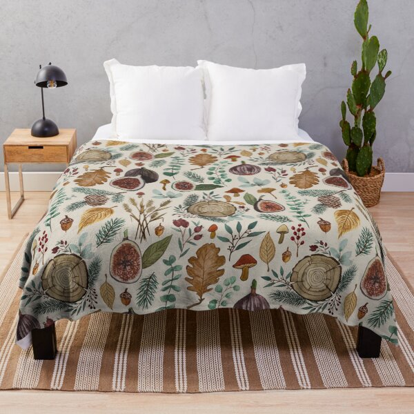 Item preview, Figs, Mushrooms and Leaves Pattern designed and sold by Lauren Ullrich.