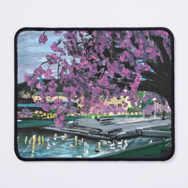 Item preview, Festplass Swans and Cherry Flowers designed and sold by Rina Arling.