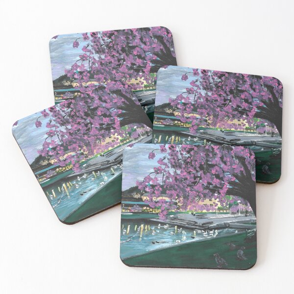 Item preview, Festplass Swans and Cherry Flowers designed and sold by Rina Arling.