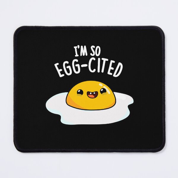 Item preview, I'm So Egg-cited Funny Egg Puns (Dark BG) designed and sold by punnybone.