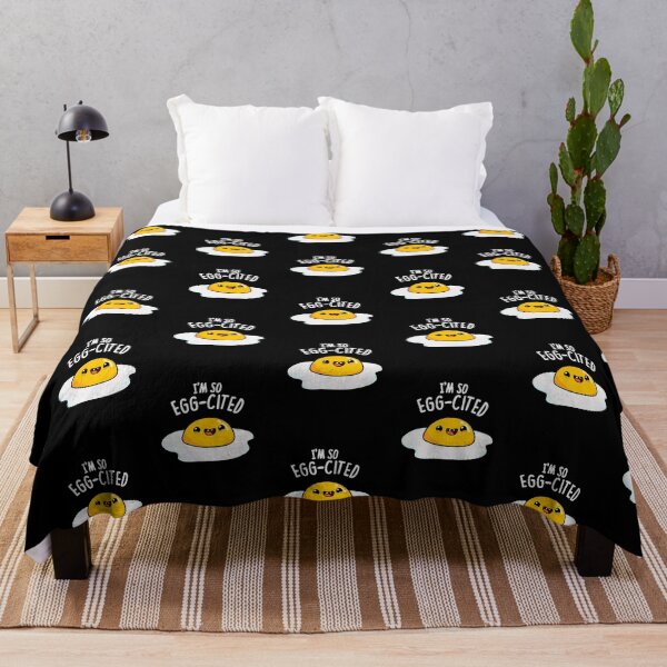 Item preview, I'm So Egg-cited Funny Egg Puns (Dark BG) designed and sold by punnybone.