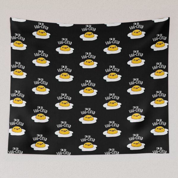 Item preview, I'm So Egg-cited Funny Egg Puns (Dark BG) designed and sold by punnybone.