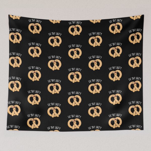 Item preview, A Lil Bit Salty Funny Pretzel Puns (Dark BG) designed and sold by punnybone.