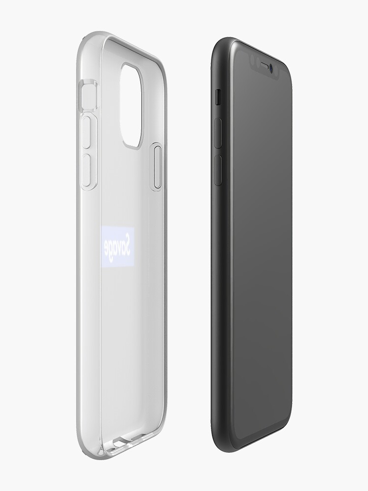 Coque iPhone « SAVAGE BOX LOGO BLEU / NOIR - 21 », par jenkii