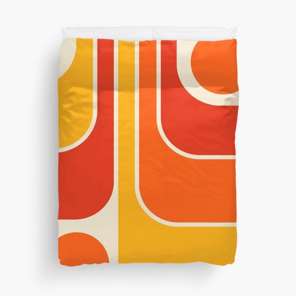 Item preview, Retro Geometric Design 687 Red Orange Yellow and Beige designed and sold by tonymagnerart.