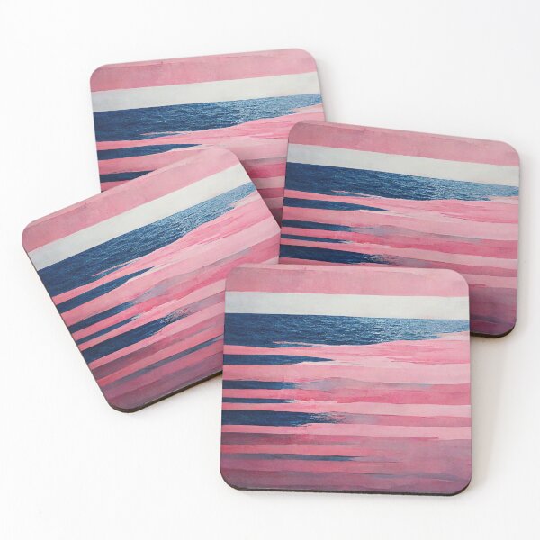 Item preview, Pink and Navy Mixed Media Stripes designed and sold by samjoule.