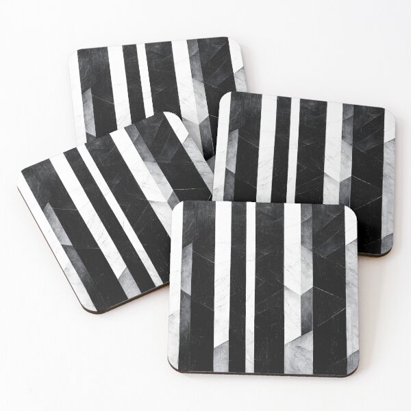 Item preview, Black and White Textured Vertical Stripes designed and sold by samjoule.
