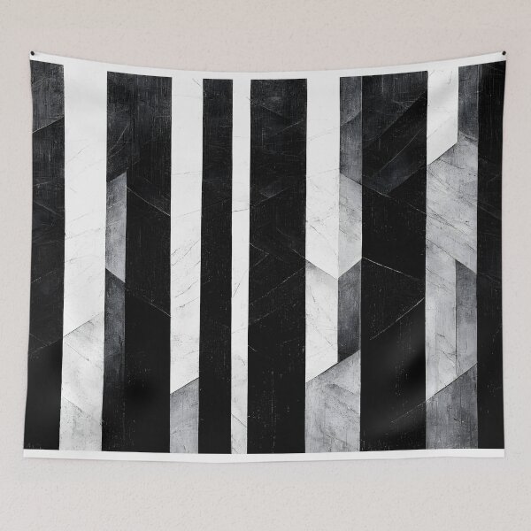 Item preview, Black and White Textured Vertical Stripes designed and sold by samjoule.