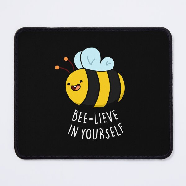 Item preview, Bee-lieve in Yourself Funny Bee Puns (Dark BG) designed and sold by punnybone.