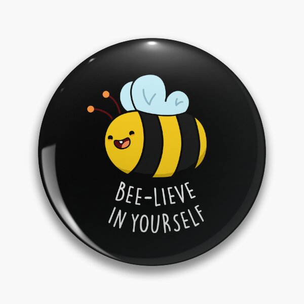 Item preview, Bee-lieve in Yourself Funny Bee Puns (Dark BG) designed and sold by punnybone.