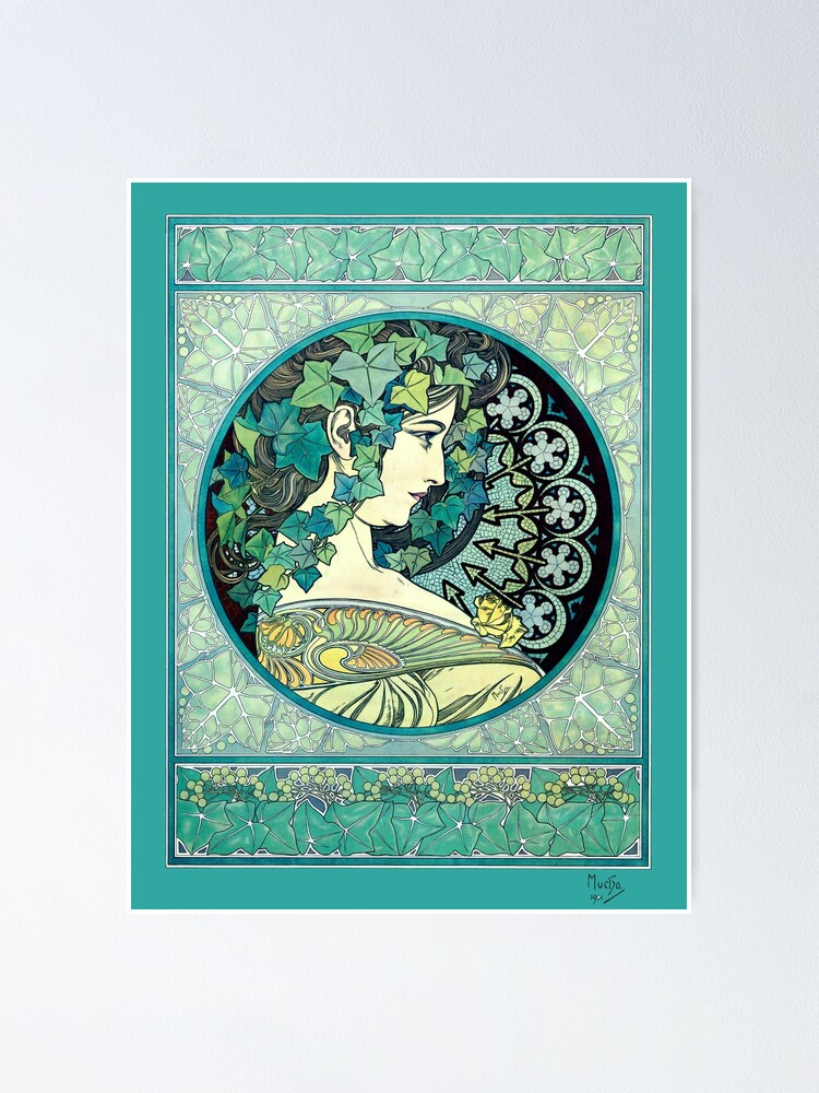 "Ivy Art Nouveau poster, 1897 Advertising Vintage Art Nouveau by