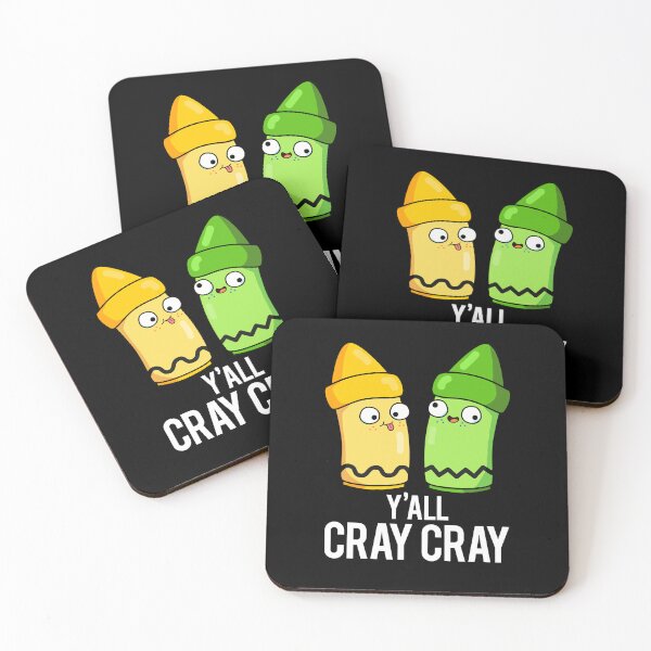 Item preview, Yall Cray Cray Funny Crayon Puns (Dark BG) designed and sold by punnybone.