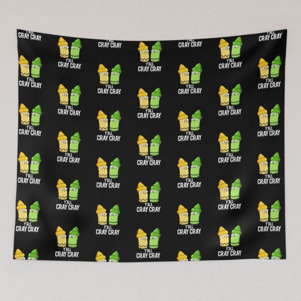 Item preview, Yall Cray Cray Funny Crayon Puns (Dark BG) designed and sold by punnybone.