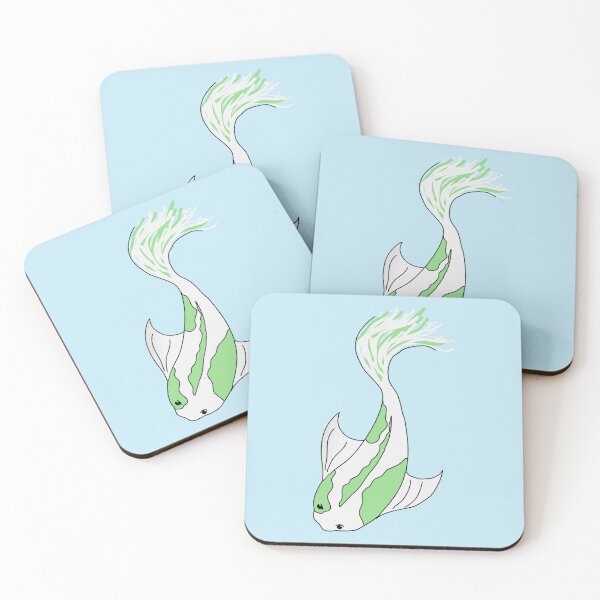 Item preview, green and white koi fish designed and sold by alisadesigns.