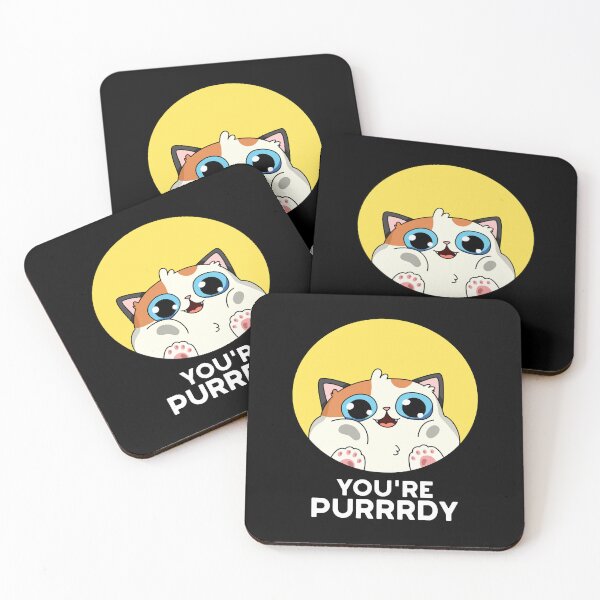 Item preview, You're Purrrdy Funny Cat Puns (Dark BG) designed and sold by punnybone.