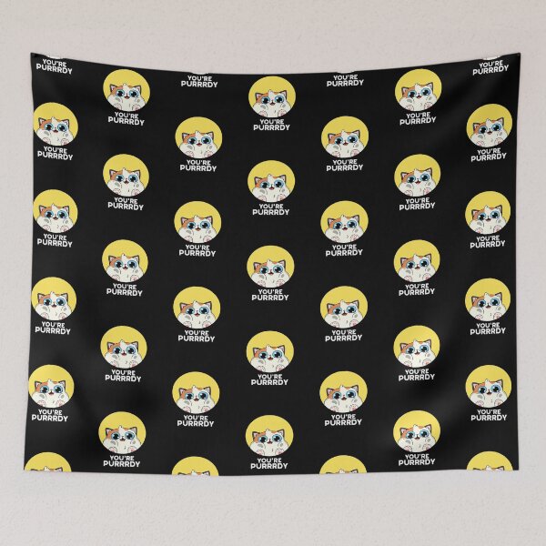 Item preview, You're Purrrdy Funny Cat Puns (Dark BG) designed and sold by punnybone.