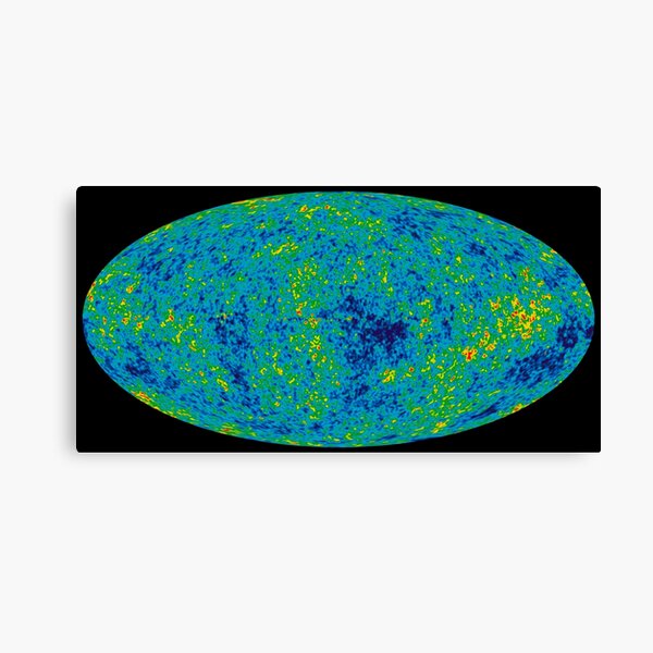 COSMIC. COSMOS. UNIVERSE, SPACE, BIG BANG. Nine Year Microwave Sky, 9 year, WMAP, image of background cosmic radiation. Canvas Print