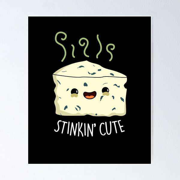Item preview, Stinkin Cute Funny Cheese Puns (Dark BG) designed and sold by punnybone.